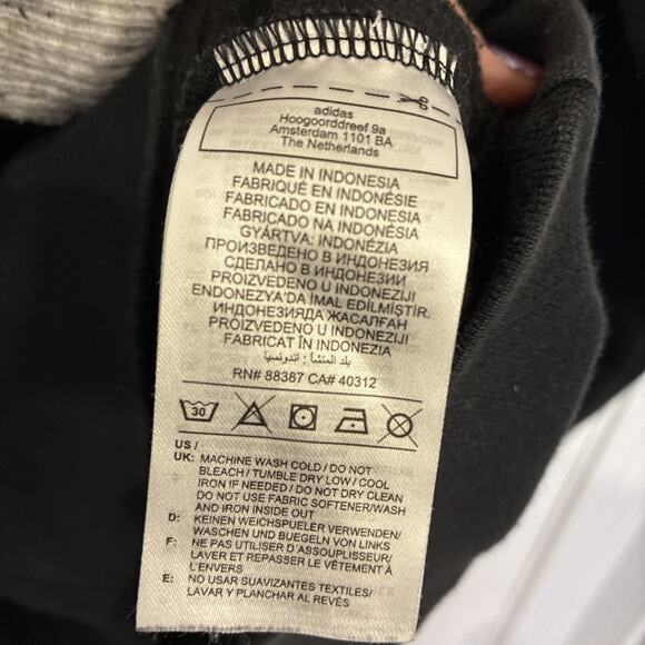 Adidas Men’s Large Black Graphic Crewneck Sweatshirt Logo Athletic Pullover - Picture 5 of 8